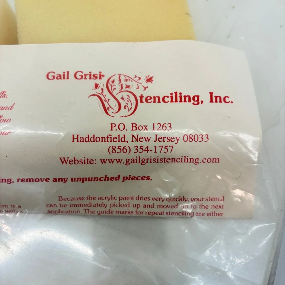 Gail Grisi Iris Flower Pre-Cut Stencil Kit 14x14 Wall Decor DIY Vintage 80s NOS